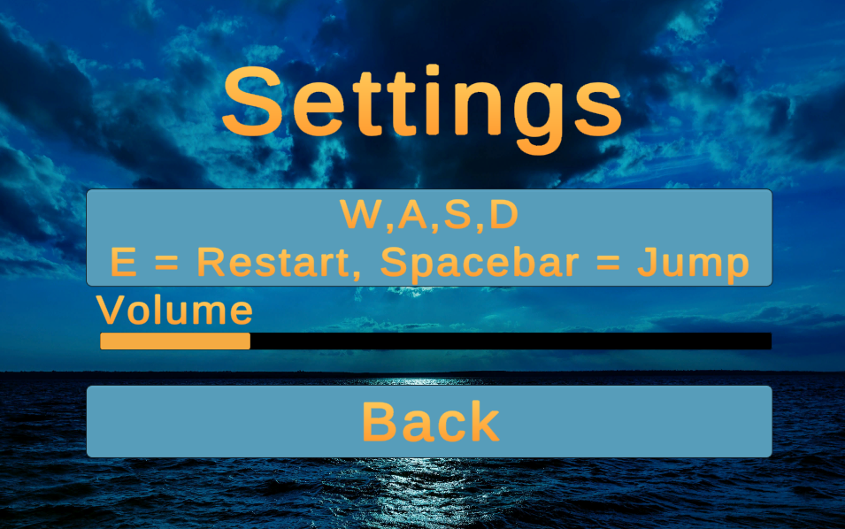 Rolie Polie settings screen